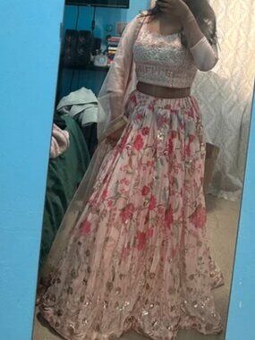 Pink floral Lehenga choli